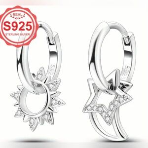 SUN, STAR & MOON STERLING SILVER EARRINGS